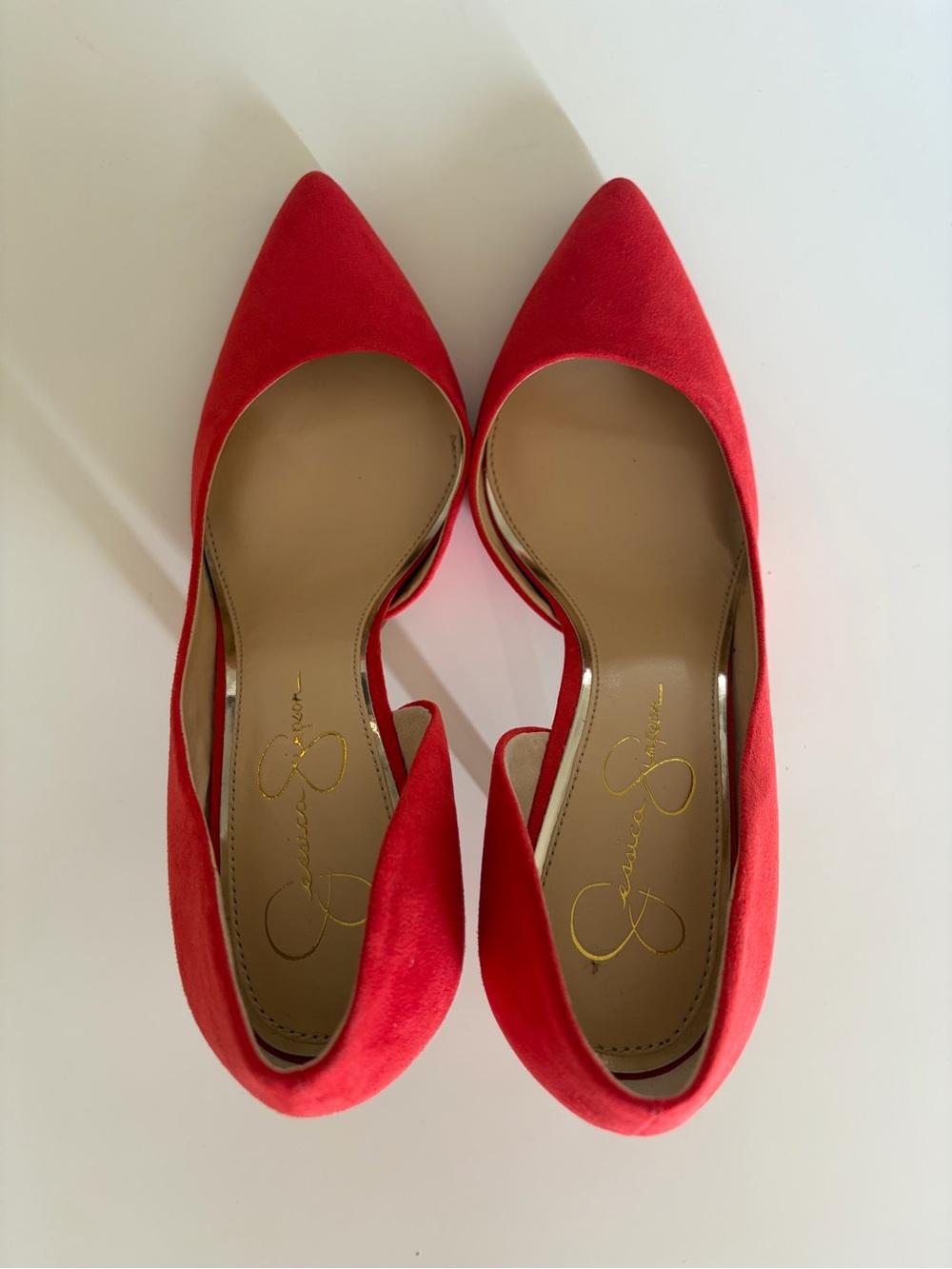 Jessica Simpson Red Pointed Toe Stiletto Pumps size 9 - Picture 3 of 10